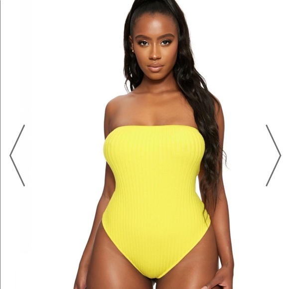 naked wardrobe Tops - Naked wardrobe yellow tube top body suit